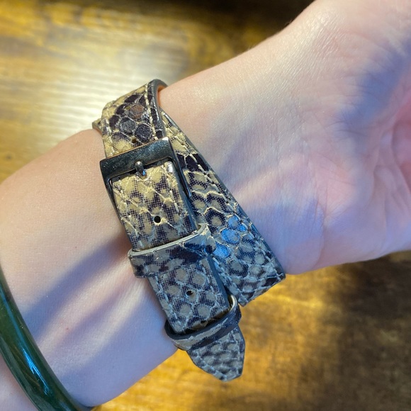 Rebecca Minkoff double wrap bracelet watch, python - Picture 8 of 14